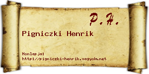 Pigniczki Henrik névjegykártya